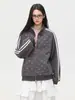 Chaqueta estilo retro americano, sudadera con cuello alto de lunares, cárdigan deportivo unisex de tres rayas para primavera y otoño, moderno
