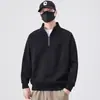 Sudadera de media cremallera para hombre, nueva colección otoño/invierno 2026, marca de moda estilo americano, corte holgado y casual, sudadera versátil con cuello alto para hombre