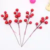 Nuevo racimo de frutos rojos transfronterizos decoraciones de Navidad, frutas grandes y pequeñas y espigas de frutas para decoración de árbol de Navidad, adornos colgantes