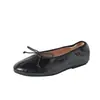 Zapatos de ballet retro poco profundos estilo francés para mujer, zapatos de abuela de suela blanda con lazo de verano, zapatos planos tipo rollo de huevo