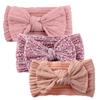 Accesorios para el cabello de lazo suave de doble capa para recién nacidos, diadema de nylon trenzado estampada para niños, traje de tres piezas