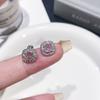 Aretes Cuadrados de Diamante Zirconia para Mujer Nuevos Nicho Sentido de Alta Moda Aretes Acero Titanio 316L Agujero de Oreja Arete