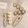 Novo Milk Curry Color Hairpin Side Clip Lado das mulheres Cute Hairpin Duckbill One-word Clip Bangs Clip Headwear Clip