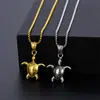 Colar de Tartaruga Mais Vendido na Amazon Cross-Border, Pingente de Tartaruga Fofo, Corrente de Aço Inoxidável Dourado 18K, Joias Estilo Europeu e Americano