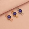 Directo de fábrica en stock al por mayor acero inoxidable piedra de nacimiento de diciembre piedra de cumpleaños colgante de anillo doble accesorios de joyería DIY