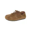 Zapatos Casuales Retro Redondos de Gamuza Coreana Feos para Mujer Otoño 2025 Nueva Moda Dos Usos Zapatos Birkenstock al por Mayor