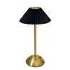 Lámpara de Mesa Recargable Plisada Nórdica Decoración de Dormitorio Atmósfera Lámpara de Mesa Moderna Simple Estilo Europeo Dormitorio Principal Luz Nocturna de Noche