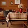 Toalha de Mesa de Natal e Ano Novo Impermeável à Prova de Óleo Isolante Térmico Xadrez Colorida para Decoração de Ambiente Doméstico e de Loja Toalha de Mesa Longa