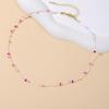 Collar Dopamina de Verano Hecho a Mano con Cuentas de Grava Rosa Nudo Cadena para Clavícula Dulce Casual Accesorios para Collares