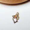 Oro de cobre de 18k chapado microincrustaciones de circonita alta retención de color accesorios de joyería colgante collar pulsera pendientes materiales hechos a mano DIY