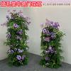 Nuevos accesorios de boda cuerno cuerno arco de flores camino terminado guía de camino boda al aire libre en el césped estante curvo color marfil