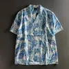 Camisa Retro Floral de Manga Corta Estilo Hong Kong para Hombre Verano 2024 Estilo Perezoso Holgada Moderna Estilo Americano Guapo Camisa Pintura al Óleo