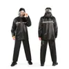 Conjunto de impermeable y pantalón de lluvia de dos piezas, poncho de lluvia resistente para hombres y mujeres, impermeable para andar en bicicleta eléctrica, pesca al aire libre y trabajo