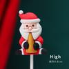 Decoração de bolo de Natal 2024 urso coelho cartão anel de grama folhas chuva seda véspera de Natal festa de feriado plug-in