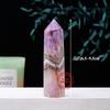 Sonho natural coluna de cristal roxo pedra bruta polida decoração de casa prisma hexagonal de ponta única desmagnetização enfeites de cristal de energia