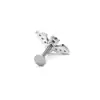 Brincos Europeus e Americanos de Aço Titânio para Lóbulo Auricular Studs de Aço Inoxidável para Cartilagem Brincos de Piercing com Zircônia Embutida Joias de Piercing para Orelha com Rosca Externa Stud para Lábio
