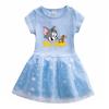 Vestido de Menina 2024 Novo Verão Manga Curta Moda Vestido de Princesa Amazon Aliexpress Ebay Transfronteiriço Roupa Infantil