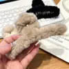 Estilo Coreano Mais Vendido 13cm Outono e Inverno Presilha de Cabelo de Pelúcia, Tamanho Grande, Grampo de Cabelo Fofo Doce e Estiloso, Presilha de Tubarão Acessório de Cabelo Atacado