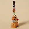 Chaveiro Pingente Escultura em Madeira Leão Artesanal Pingente Fofo para Mochila Escolar Presente de Cura para Amigos Presente de Aniversário