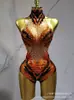 Traje de Rendimiento Llama Roja para Bailarines, Atuendo Sexy Temático de Fiesta para Espectáculos, Mono de Discoteca para Mujer para Fiestas de Baile