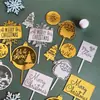 Nueva Marcación Láser Feliz Navidad Decoración de Pastel para Hornear Fiesta de Navidad Tarjeta de Pastel Acrílica