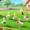 Paisaje de jardín en miniatura, escena creativa de riego y labranza, figura de pato, decoración de jardinería, accesorios decorativos DIY, adornos pequeños