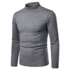 Suéter de cuello alto coreano ajustado para hombre negro moda otoño e invierno suéter versátil para hombre suéter de punto