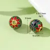 Venda Direta de Fábrica de Contas Espaçadoras Coloridas Esmaltadas Banhadas a Ouro com Furo Passante, Acessórios para Pulseira de Fio Vermelho DIY Cloisonné Atacado