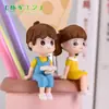 Artesanías Chen Jun Paisaje en Miniatura de Resina Adornos DIY de Suculentas Banco de Lectura Adornos de Pareja Llavero de Pareja