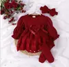 Amazon Otoño e Invierno Malla Waffle con Lazo Manga Larga Falda de Malla con Diadema Calcetines para Bebés Niñas