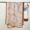 Bufanda de Estilo Nuevo Versátil, Sencilla y Elegante, con Estampado de Círculo Geométrico Artístico, Chal de Viaje Casual para Mujer en Color de Contraste