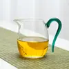 Xícara de Chá Justa de Vidro Transparente, Divisor de Chá Resistente ao Calor Estilo Japonês Feito à Mão, Xícara Uniforme com Bico de Águia, Conjunto de Chá Kung Fu, Conjunto de Chá Doméstico no Atacado