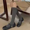 Calcetines Altos para Mujer en Otoño e Invierno Engrosados de Algodón Puro 2025 Nuevo Estilo Popular JK Antideslizantes y que no se Caen con Botas Largas y Medias