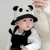 Chapéu de bebê primavera e outono chapéu de pescador panda fofo chapéu de inverno super fofo para meninos e meninas chapéu de bacia proteção de ouvido à prova de vento