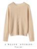 2024 Nuevo Otoño e Invierno Ropa de Punto de Cachemira para Mujer Ropa de Punto Jersey Holgado Versátil de Cuello Redondo Ropa de Punto de Cachemira
