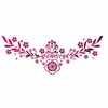 Pegatina de Tatuaje Temporal Suave Rojo Rosa para Cintura, Pegatina de Tatuaje Temporal Simulada Floral de Vid Vintage para Cintura y Abdomen