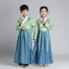 Trajes Tradicionais Hanfu Infantis para Meninas e Meninos, Trajes de Apresentação para Alunos do Ensino Fundamental, Trajes de Estudante para os Três Caracteres Clássicos e Código do Discípulo