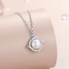 Viento de Celebridad de Internet Trébol de Cuatro Hojas Perla Collar de Plata de Ley para Mujer Estilo Coreano Ins Cadena para Clavícula Color Oro Rosa Colgante de Diamante Retro