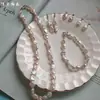 Set de Pulsera y Collar de Plata de Ley 925 de Alta Calidad con Perlas Naturales Roto