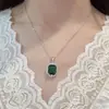 Studio Explosions Colar Floral de Anis Pequeno Esmeralda Zircônia Microincrustada Corrente para Clavícula de Presente Memorial Presente para Menina