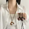 Collar Largo con Colgante Abstracto Geométrico Igual al de las Blogueras Ins Coreanas para Mujer, Diseño de Nicho, Cadena de Suéter de Gama Alta