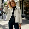 Chaqueta casual simple de mujer para Amazon transfronteriza europea y americana 2026, abrigo de otoño e invierno de manga larga de un solo pecho