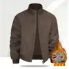 Venta al por mayor transfronterizaVentas directas de fábricaChaqueta de cuero Chaqueta de cuero para hombre Temporada de otoño e invierno Chaqueta de cuero cepillado Abrigo Logo estampado