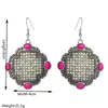 Nuevos pendientes de estilo étnico occidental, temperamento retro, para mujer, geométricos, de diamante, totalmente incrustados, aleación, juego, pendientes de turquesa, al por mayor