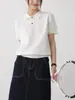 Camiseta tipo Polo de Punto Bordada Estilo Nuevo Verano 2026 Camiseta de Manga Corta para Mujer