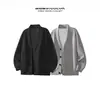 Sudadera cárdigan casual de punto estilo japonés para otoño para adolescentes, chaqueta casual holgada de moda con patrón de gofre
