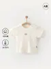 Camiseta de Verano Fina de Manga Corta 100% Algodón Clase A para Niños y Niñas, Ropa de Verano para Niños Pequeños de Color Sólido con Manga Corta