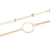 Joyería transfronteriza europea y americana, colgante circular simple y elegante, collar versátil para mujer, diseño personalizado, collar de cadena de doble capa