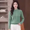 Suéter Suave y Esponjoso de Otoño e Invierno para Mujer Talla Grande Holgado Adelgazante Tejido Versátil Cuello Redondo Prenda Base para Mujer