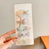 Pinzas de pelo florales de colores estilo coreano, pinzas elegantes y exquisitas para flequillo lateral, pasadores de lazo lindos para niñas